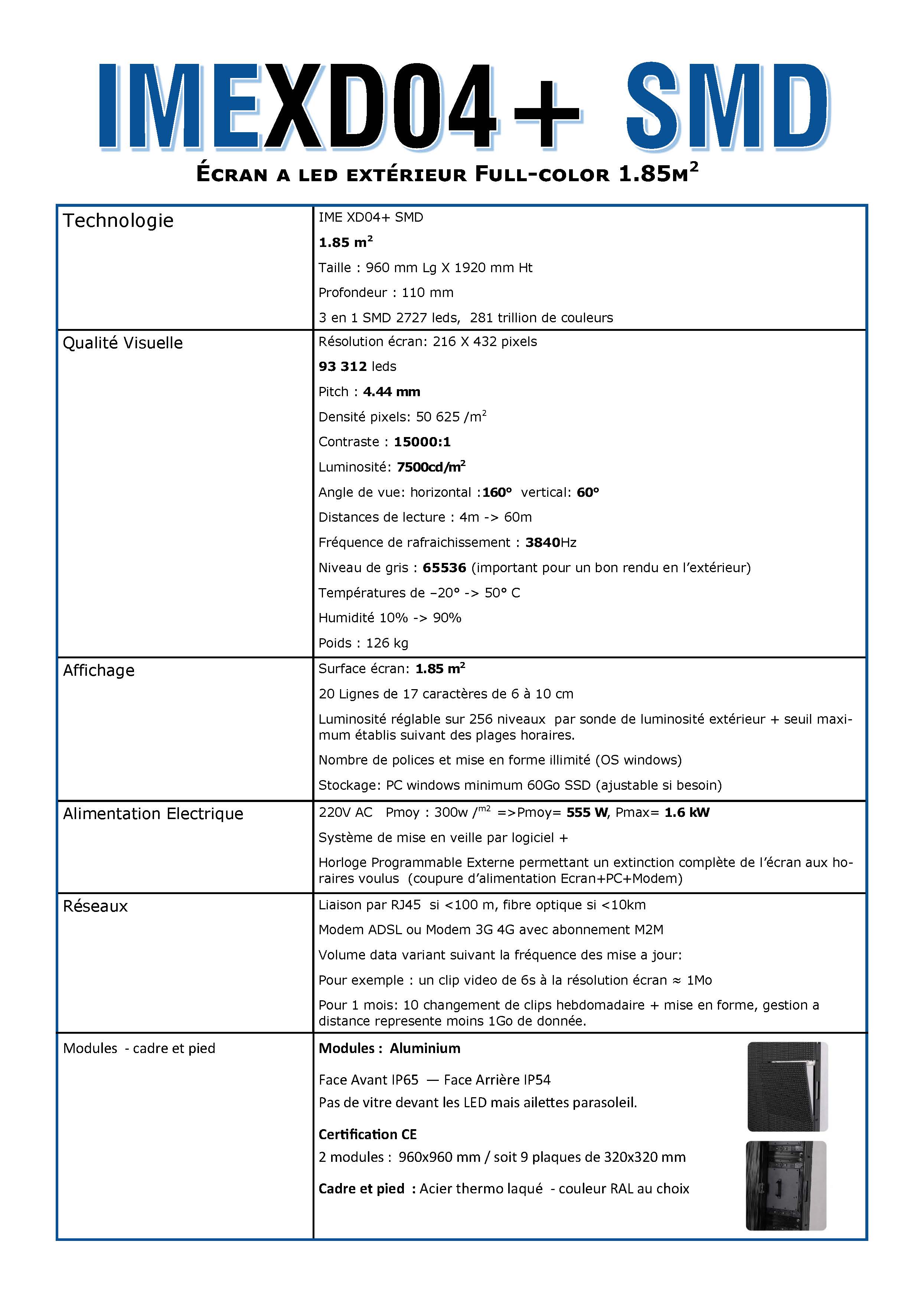 Écran Led extérieur 2.40 m² 